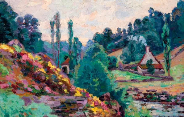 Осень, пейзаж, картина, Арман Гийомен, Armand Guillaumin, The Mill of Jonon Creuse