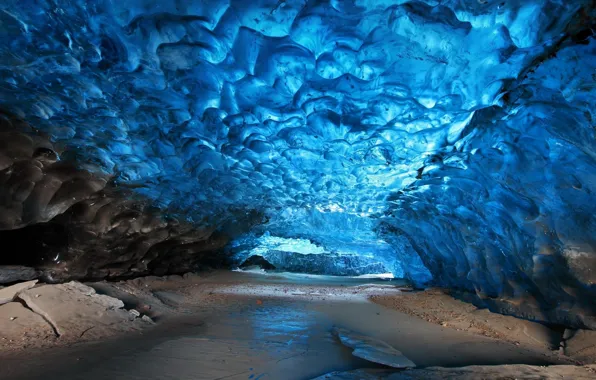 Картинка ice, blue, stones, Cave, Skaftafell Iceland