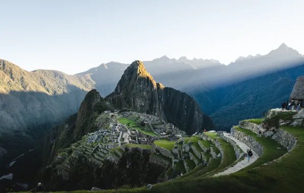 Горы, красота, простор, лучи света, mountains, beauty, древний город, Peru