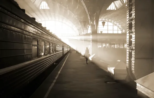 Вокзал, поезд, Санкт-Петербург