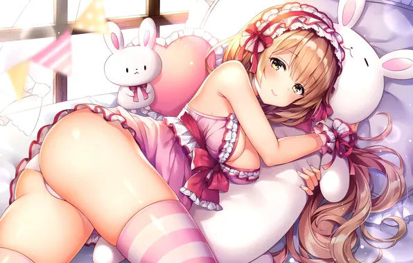 Girl, sexy, lingerie, ass, pantsu, cleavage, babydoll, panties
