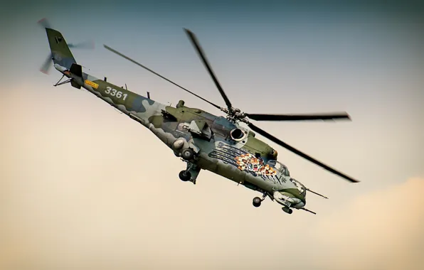 Картинка вертолёт, транспортно-боевой, Ми-24В, Mil Mi-24V