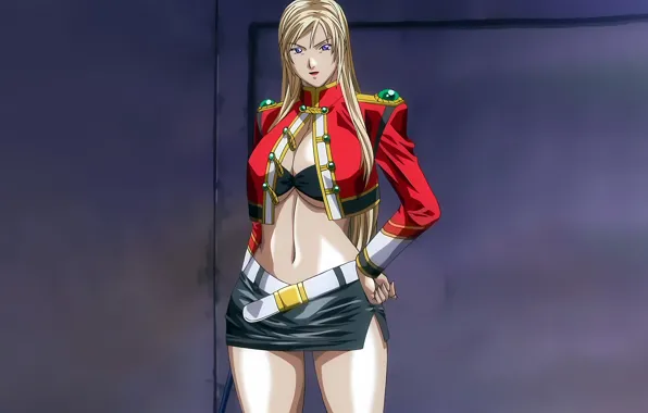 Girl, sexy, cleavage, long hair, boobs, anime, beautiful, purple eyes