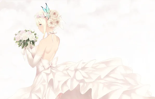 Девушка, Букет, Невеста, Boku Wa Tomodachi Ga Sukunai