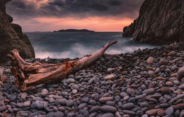 Море, небо, облака, пейзаж, закат, природа