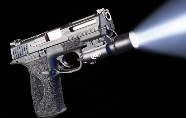 Свет, пистолет, фон, луч, фонарик, Smith &amp; Wesson, Springfield, M&amp;P