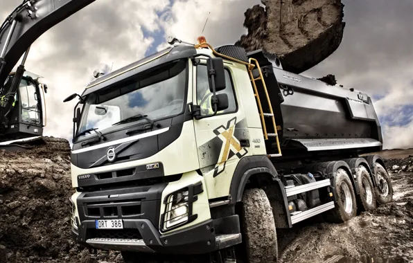 Volvo, Экскаватор, Грязь, Dirt, Truck, Самосвал, FMX, 8x4