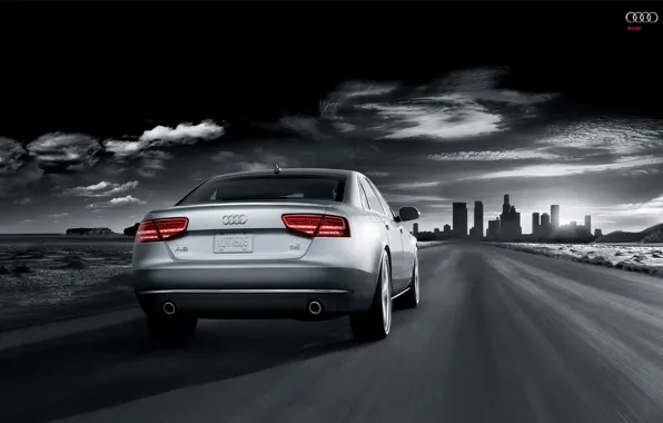 Дорога, город, audi