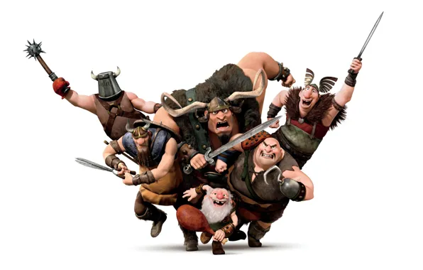 Картинка атака, мультфильм, воины, рапунцель, викинги