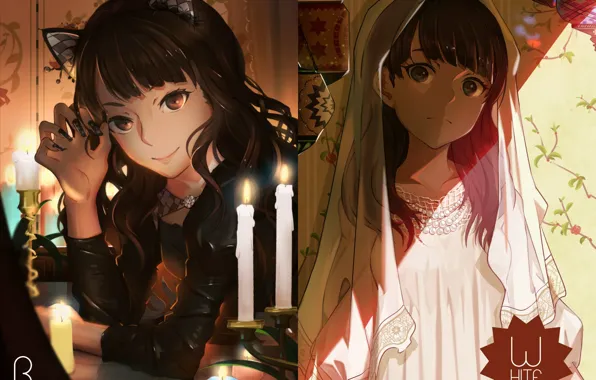 Девушки, ушки, anime, art, love live