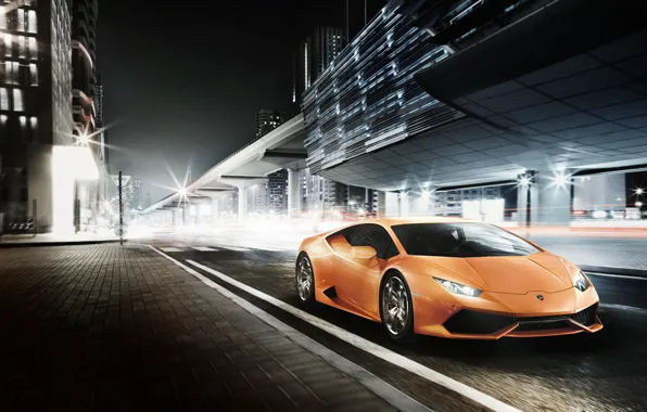 Ночь, Lamborghini, Улица, Ламборджини, Суперкар, Night, Street, Supercar