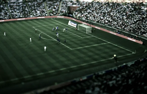 Футбол, спорт, Tilt-Shift эффект, стадион