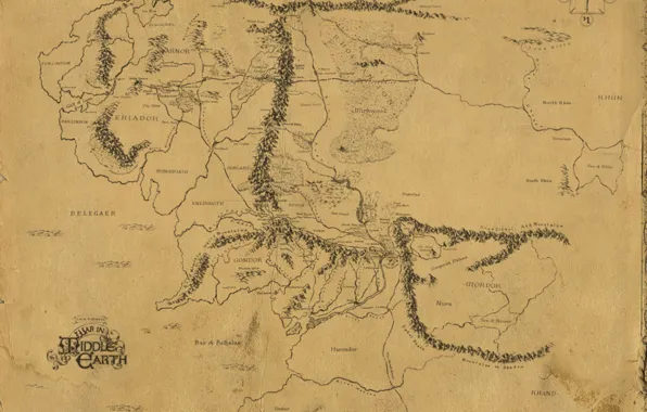 Карта, Властелин колец, Дж. Р. Р. Толкин, The Lord of the Rings, Средиземье