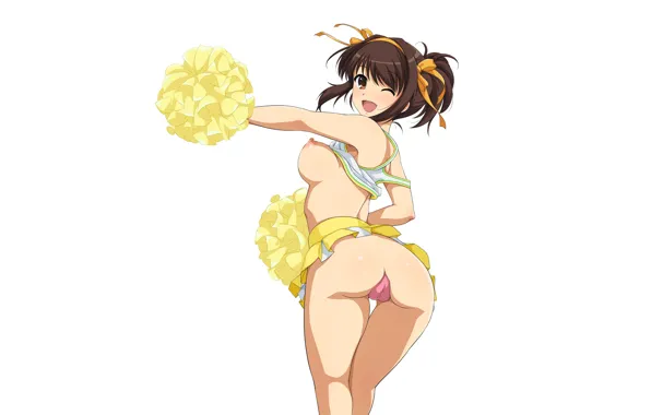 Girl, sexy, ass, legs, brown hair, breast, anime, beautiful