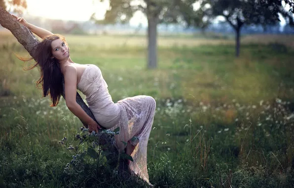 Девушка, поза, фон