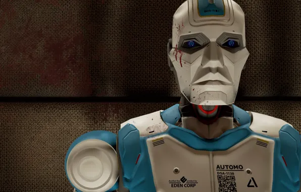 Blood, logo, game, robot, Raw Data, automo, Eden Corp