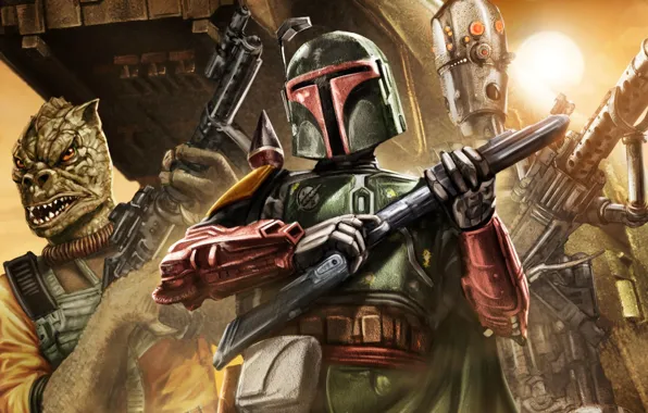 Cinema, Star Wars, gun, weapon, alien, movie, film, Bounty Hunter