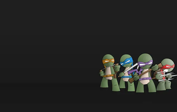 Turtles, background, ninja