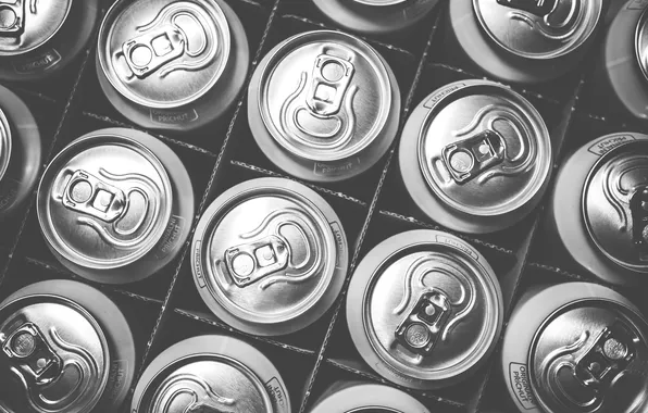 Pattern, aluminum, cans, soft drinks