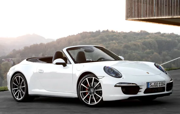 Белый, 911, Porsche, Машина, Кабриолет, Белая, Car, Порше