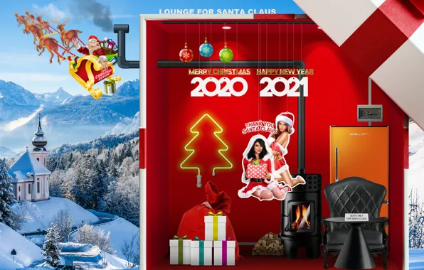 Картинка christmas, happy new year, santa claus, 2021 new year, 2020 christmas