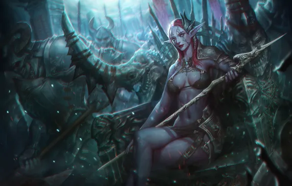 Девушка, Доспехи, Girl, Солдаты, Армия, Fantasy, Эльф, Арт