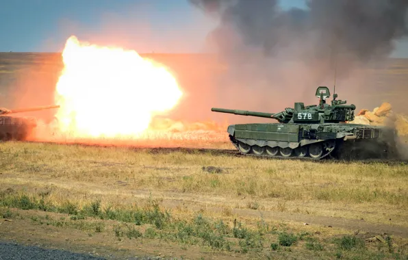 Огонь, полигон, основной боевой танк, T-72