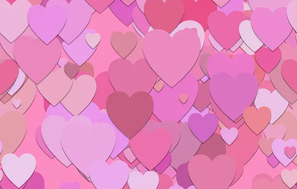 Картинка обои, текстура, сердечки, pink, background, pattern, hearts