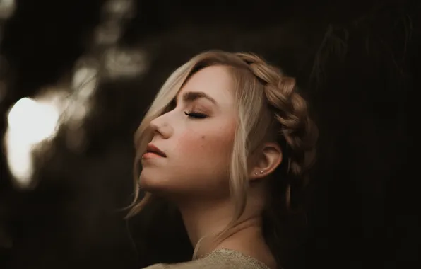 Девушка, прическа, блондинка