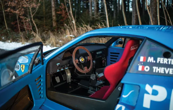 Картинка Ferrari, F40, steering wheel, car interior, Ferrari F40 LM by Michelotto