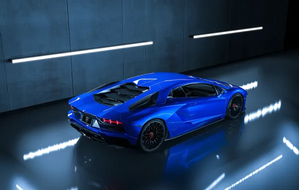 Авто, Синий, Lamborghini, Машина, Car, Суперкар, Aventador, Lamborghini Aventador