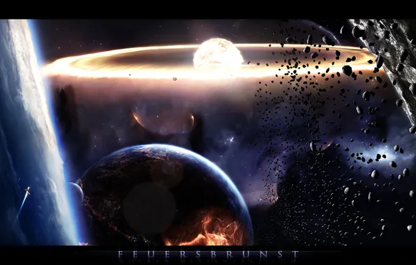Space, stars, planets, solar, feuersbrunst