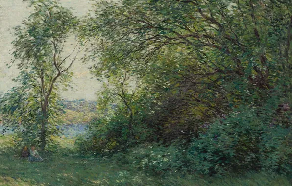Пейзаж, картина, 1907, Уиллард Меткалф, Willard Leroy Metcalf, The Bower
