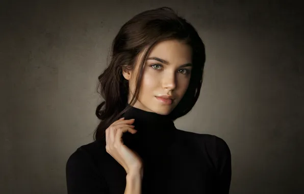 Картинка взгляд, милая, брюнетка, длинные волосы, long hair, eyes, pretty, lips
