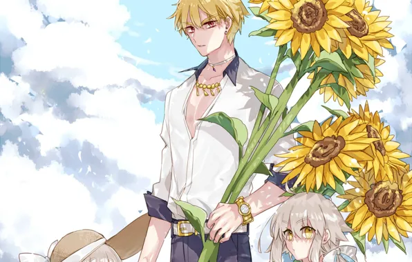 Gilgamesh, Fanart, Fate/Grand Order, Pixiv, Joan Alter, Fanart From Pixiv, Einnimnech8u, Caster (Nursery Rhyme)