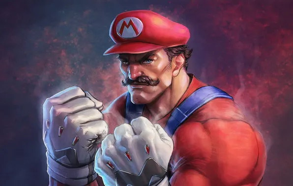 Картинка wallpaper, nintendo, game, blue eyes, jeans, mario, suspenders, overalls