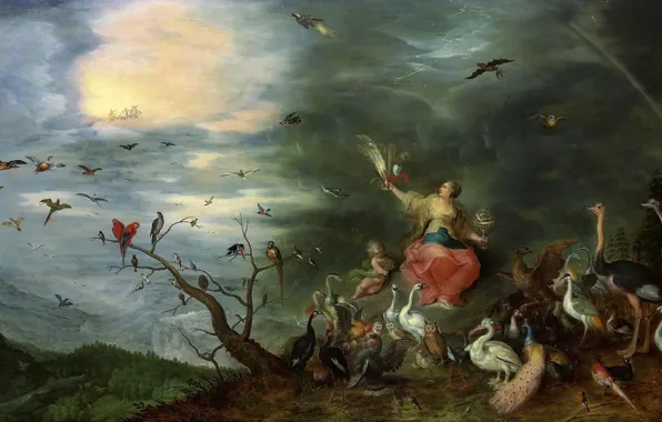 Картинка картина, Ян Брейгель младший, Аллегория Воздуха