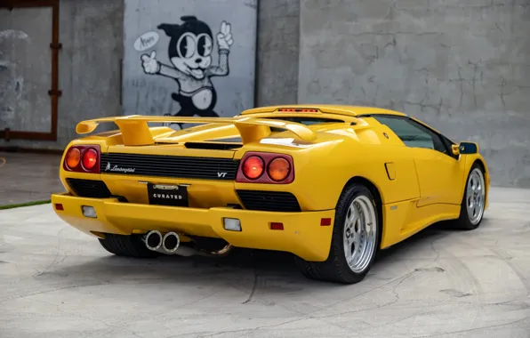 Lamborghini, supercar, lambo, Diablo, rear wing, Lamborghini Diablo VT Roadster