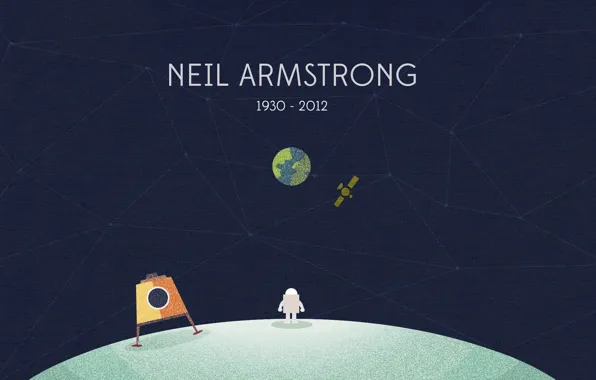 Картинка Луна, Земля, астронавт, Neil Armstrong, Нил Армстронг