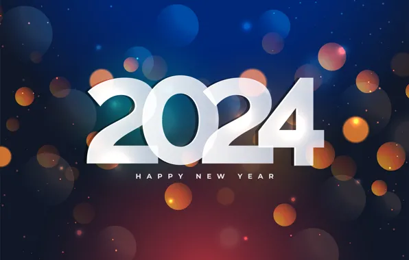 Цифры, Новый год, дата, 2024