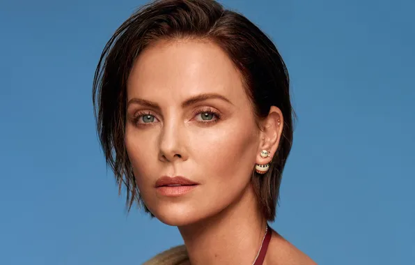 Charlize Theron, портрет, макияж, актриса, брюнетка, прическа, красотка, Шарлиз Терон
