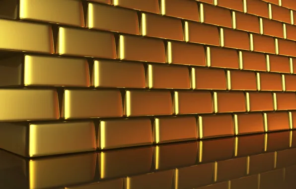Стена, золото, обои, слитки, gold