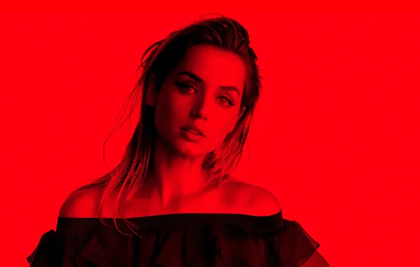 Взгляд, девушка, фон, red, ana de armas, ана де армас