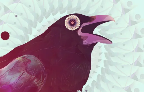 Картинка абстракция, птица, ворона