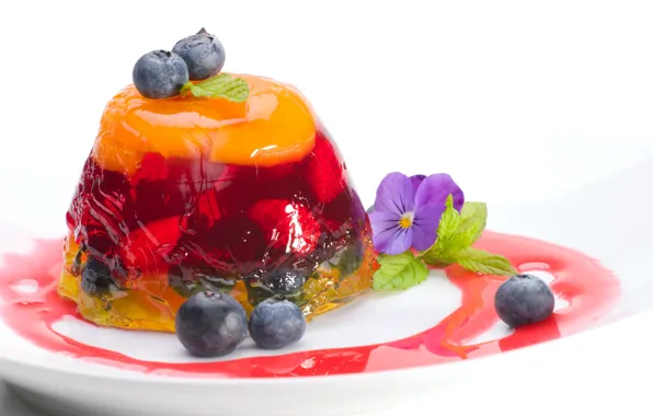 Ягоды, фрукты, десерт, fruit, желе, blueberry, jelly