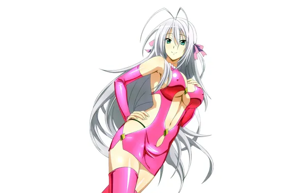 Girl, sexy, cleavage, thighhighs, erect nipples, long hair, dress, boobs