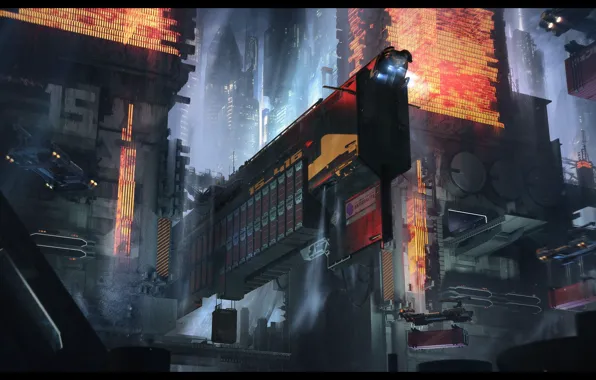 Транспорт, корабль, здания, порт, Cargo Docks