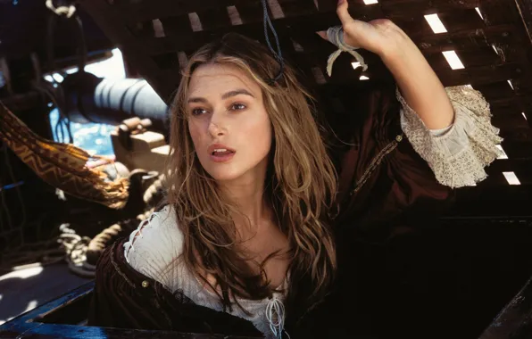 Dress, canon, woman, Pirates of the Caribbean, looking, keira knightley, Knightley, Keira