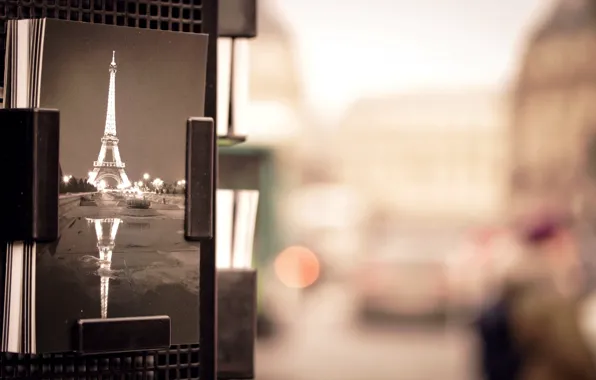 Картинка город, улица, Франция, Париж, размытость, Эйфелева башня, Paris, France