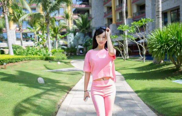 Asian, Model, pretty, Woman, Garden, Outdoor, BeautIful